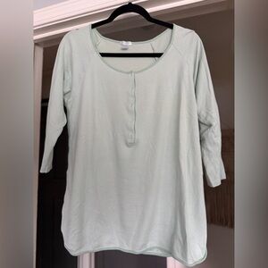 LAKE Pajamas Maternity Shirt in Green Stripe